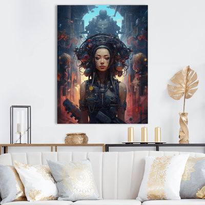 Portrait de la déesse Cyberpunk I - reproduction sur toile