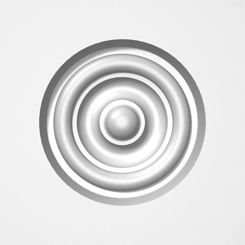 Standard Sedgwick Bullseye Rosette with Square Edge, 5" H x 5" W x 1" D