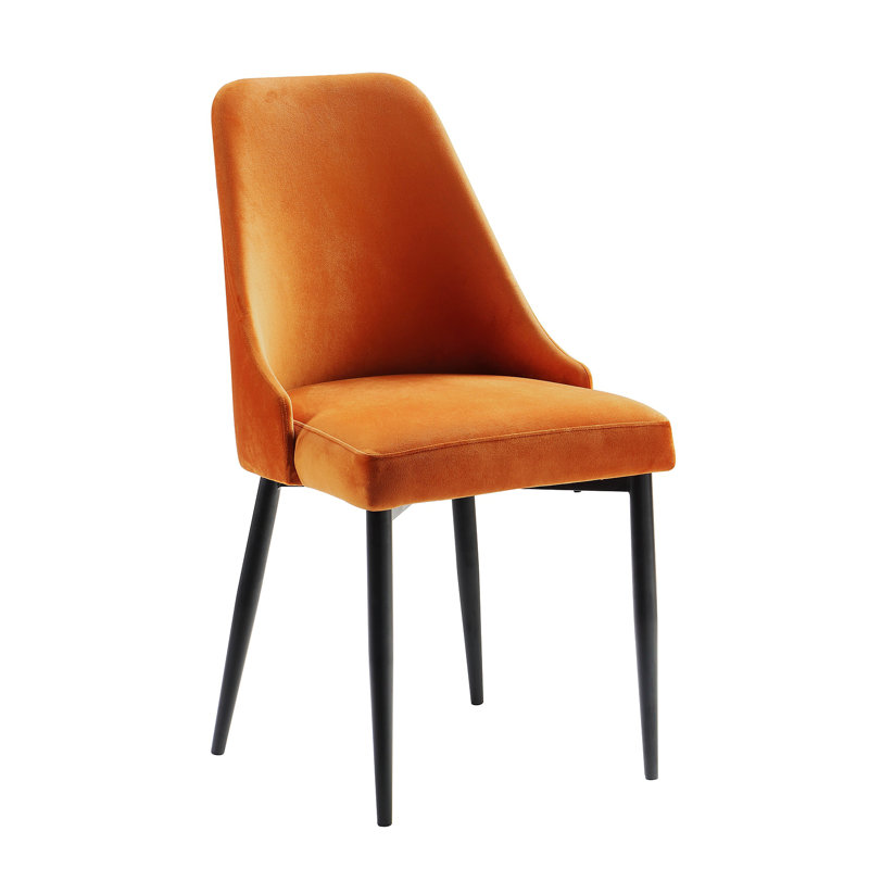 Chaise d'appoint en velours Causby, Orange