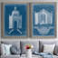 «Garden Treillage Blueprint I», ensemble de 2 reproductions d'art sur toile-155005205-155005214