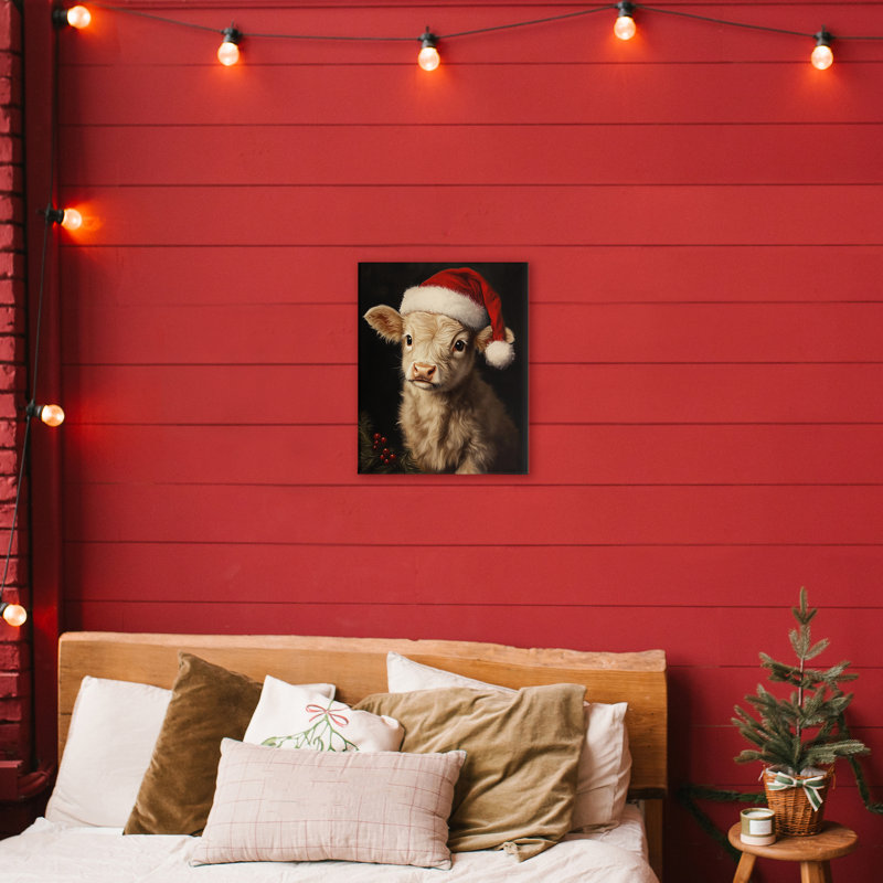 Toile de Noël Highland Cow, par Arlington Prints, H 20 po x l 16 po