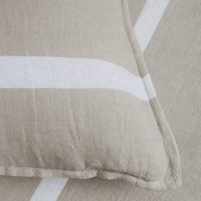 RORY - FLAX / MIDNIGHT - K DUVET, King Duvet Cover, Flax/White