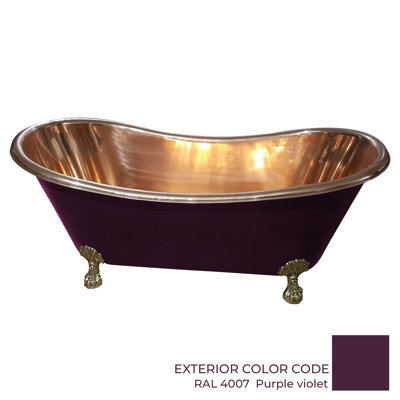 1829mm x 787mm Freestanding Soaking Copper Bathtub
