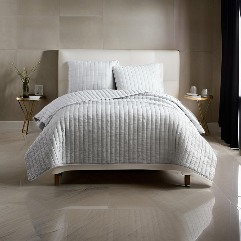 Ensemble de couvre-lit en microfibre 3 pièces , Édredon grande + 2 pièces supplémentaires, Gris pale