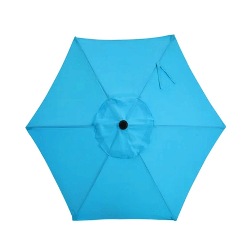 Parasol de marché 7,5 pi avec manivelle et inclinaison. Auvent résistant aux rayons UV pour la piscine. Cour arrière et patio (sans base)