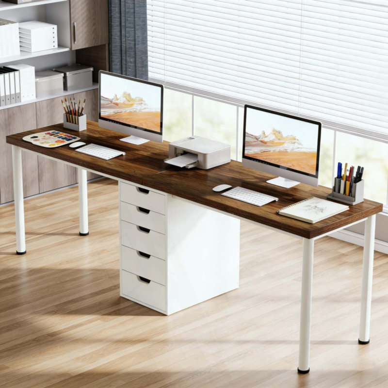 Bureau d'ordinateur, bureau pour deux personnes, bureau de travail