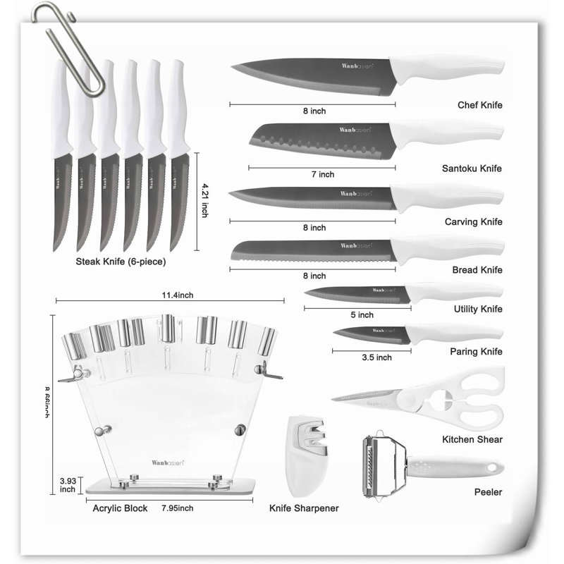 Rephen Knife 16 Piece Knife Block Set