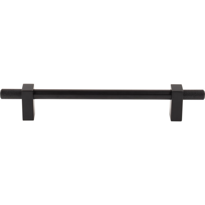 Larkin 4 Knurled Ends Bar Pull, 6 5/16", Matte Black