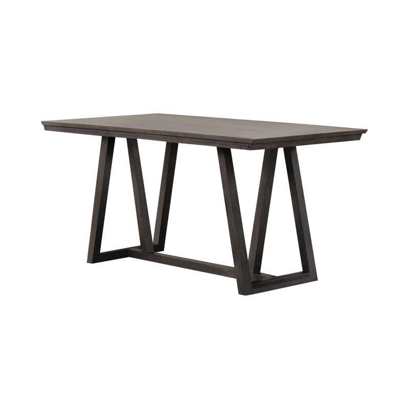 Table à hauteur de comptoir Ghy, bois d'acacia brun massif, rectangulaire 80 po, Brun café