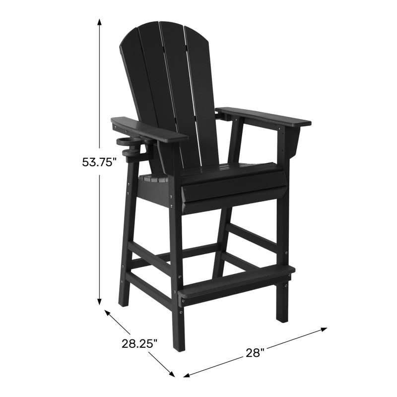 Chaise de bar Adirondack avec porte-gobelet, 29.5", Teal
