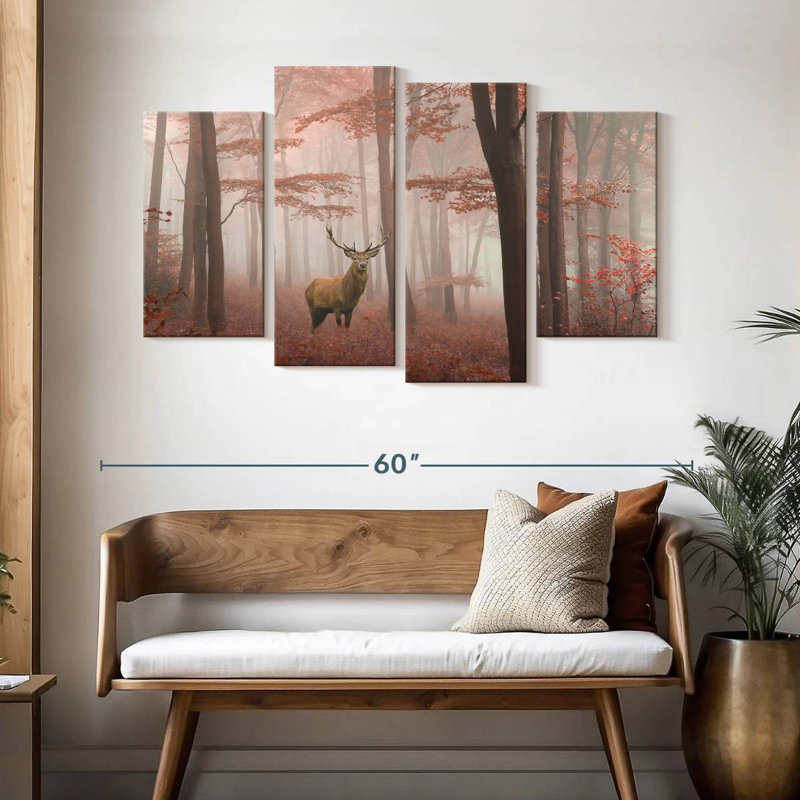 Cerf rouge Brampt insaisissable, H 32 po x l 52 po