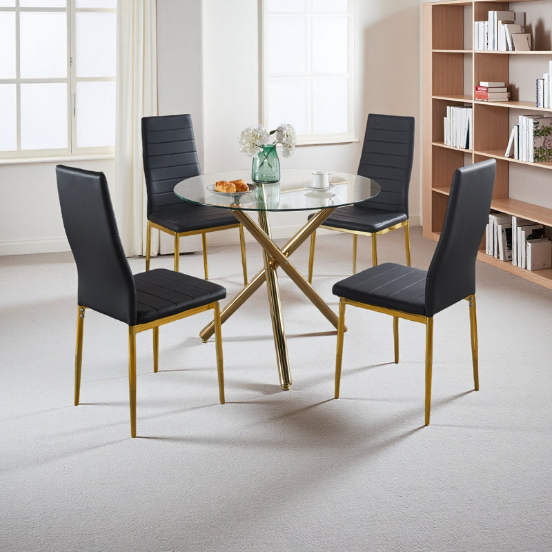 Ensemble de 4 chaises, Noir