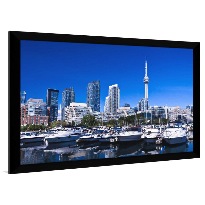 " Lakeshore, Toronto, Canada ", 21.5" H x 27.5" W x 0.75" D, Black Framed