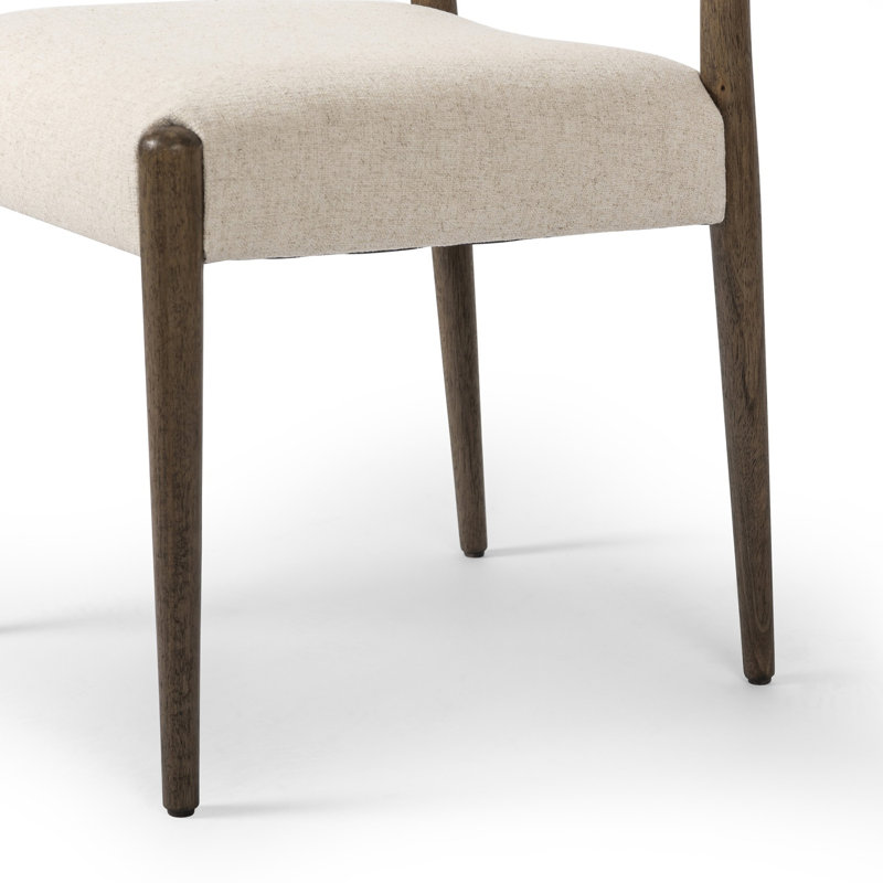 Jayla Upholstered Dining Chair, Antique Walnut, Antwerp Natural