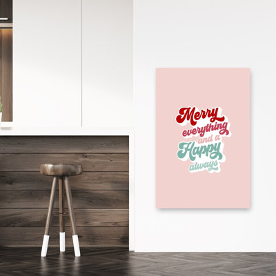 Merry Everything Happy Always Retro Abstract Wall Art Print