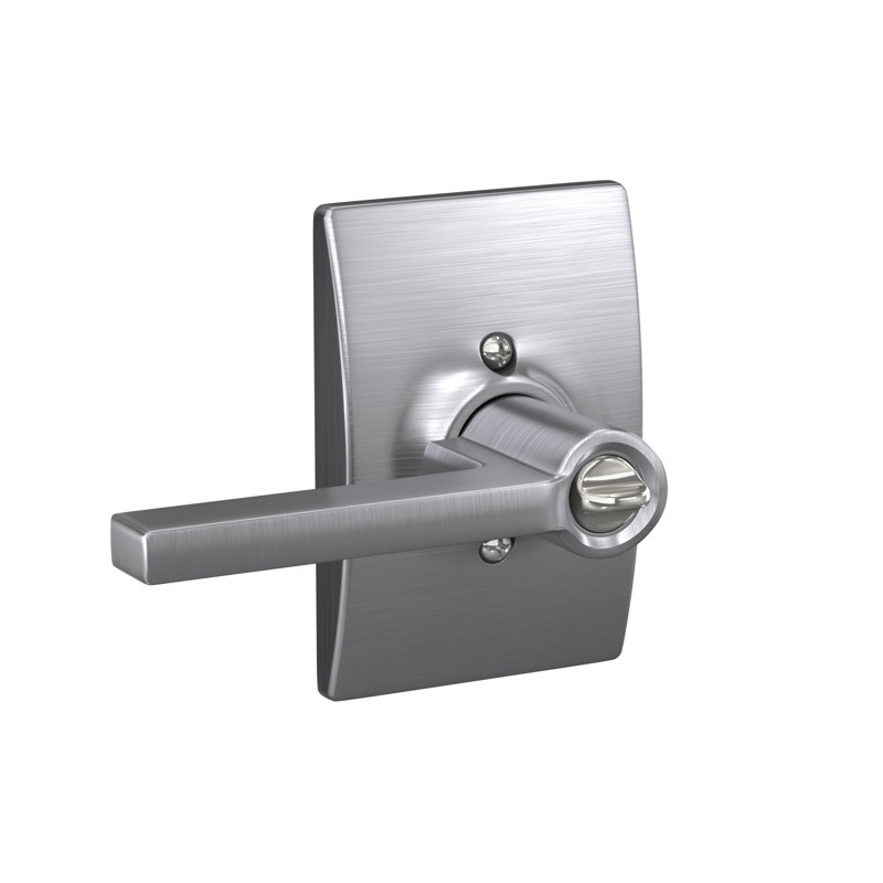 Latitude Keyed Door Lever, Satin Chrome
