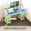 HOMCOM Wood Computer Desk with Drawers, Power Outlets 120cm-109342917-109342912