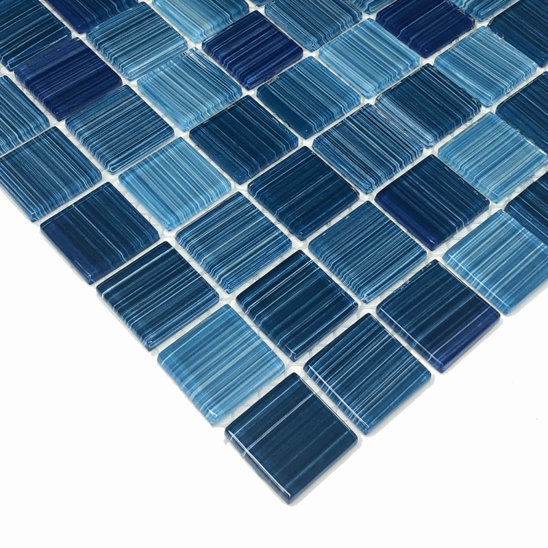 Alezio 1" x 1" Glass Grid Mosaic Wall & Floor Tile, Blue