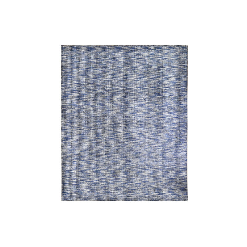 Tapis oriental bleu en laine tissé à la main 8 pi 2 po x 10 pi 0 po - MOA10259534