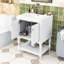Meuble-lavabo de salle de bain avec lavabo, tablette ouverte et armoire de rangement-877244140