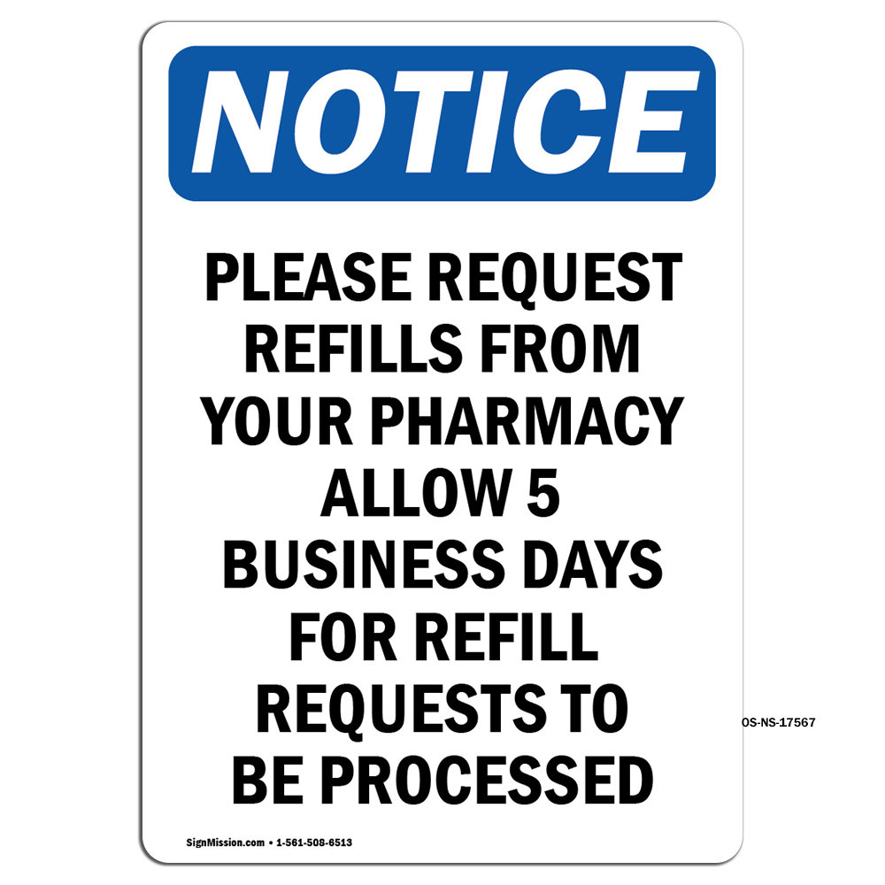 SignMission Please Request Refills from Your Sign | Wayfair