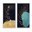 «Botanical Golden Silhouettes on Black I», ensemble de 2 peintures-84839381-84839391