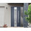 Porte avant en acier pré-suspendue à l'avant / deux graphite gris 0757 / fenêtre extérieure latérale / inserts en acier inoxydable peints simples modernes - l 36 po x H 80 po - Gauche-111445286-111445283
