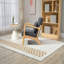 Chaise d'appoint Mid-Century moderne avec structure en bois, chaises de salon rembourrées avec coussin de taille, fauteuil de lecture pour véranda de chambre à coucher-752000417-752000428