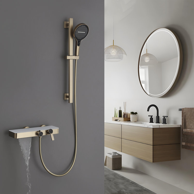 Modern Multifunctional Thermostatic Shower Set Simple Hot And Cold Knob Shower Set Two-Function Bathtub Faucet Set
