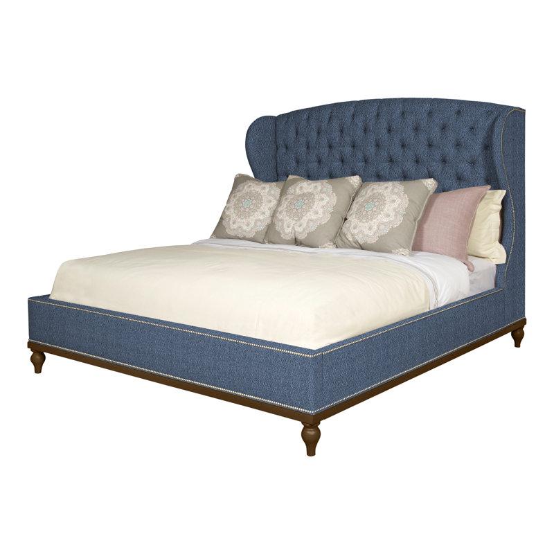 Emma Queen Upholstered Panel Bed, Navajo, Yes, Navada Blue