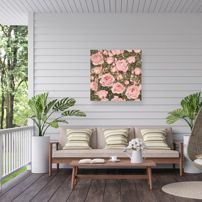 Tina Lavoie Katie's Pink Castilian Rose Garden Outdoor  Canvas