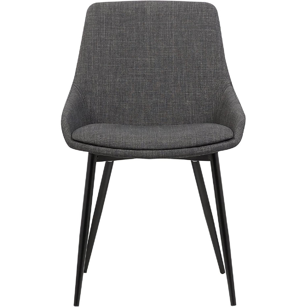 Kierra 20" Wide Contemporary Dining Chair in Charcoal Fabric with Black Powder Coated Metal Legs Williston Forge