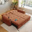 Canapé-lit convertible 2 en 1 multifonctionnel avec poches latérales, canapé-lit escamotable moderne en velours de 77 po pour le bureau de la chambre à coucher du salon-123055334