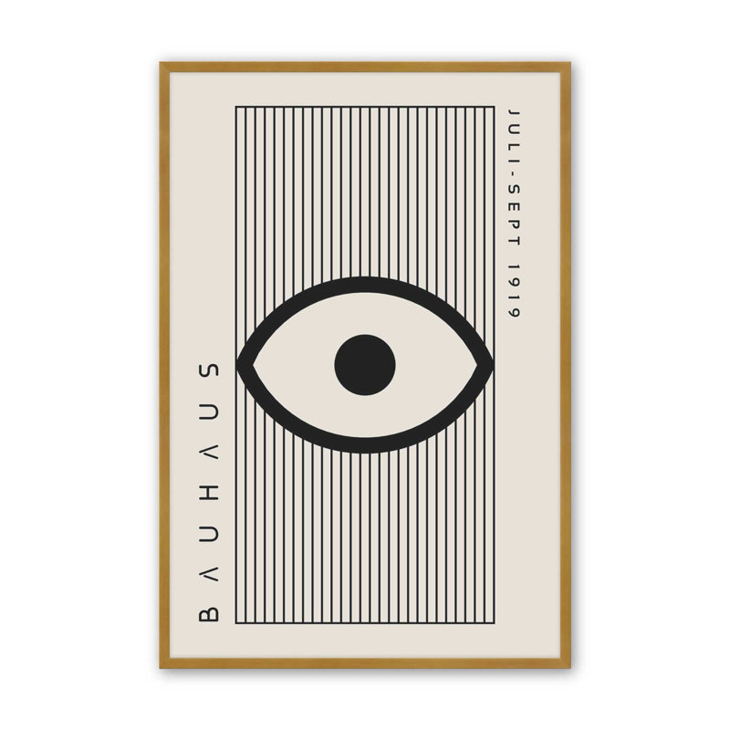 Imprimé géométrique Bauhaus, H 15,25 po x l 12,25 po, Or poli