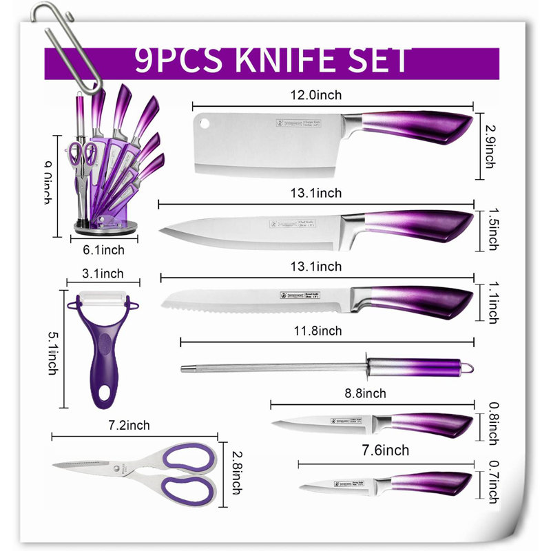 Rephen Knife 9 Piece Knife Block Set