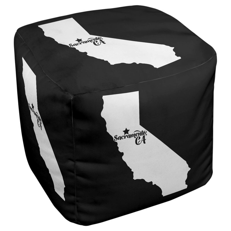 Repose-pieds cubique sacramento california, Noir