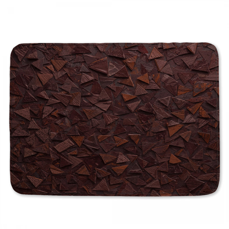 Tapis de bain brun en mosaïque triangulaire, L 24 po x L 17 po