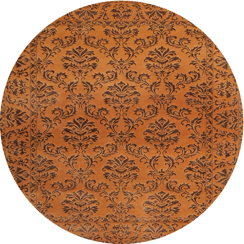 Tapis brun/noir zone contemporaine, Rond 3 pi