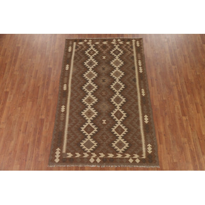 Tapis géométrique à motif oriental kilim 5 x 8