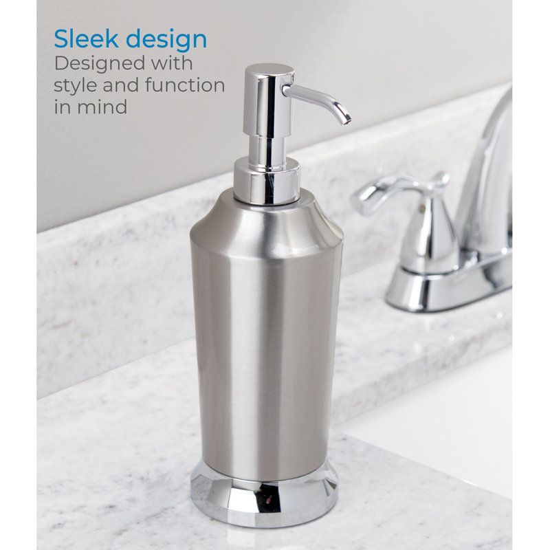 Distributeur de savon en acier inoxydable brossé - Distributeur de savon liquide rechargeable pour la salle de bain ou la cuisine