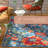 TOWN & COUNTRY EVERYDAY Hibiscus Bloom Modern Floral Outdoor Rug Red/Blue/Beige-97549334