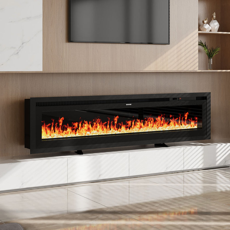 Electric Fireplace with Remote Included, 12 Flame Colours, 45cm H x 152cm W x 14cm D
