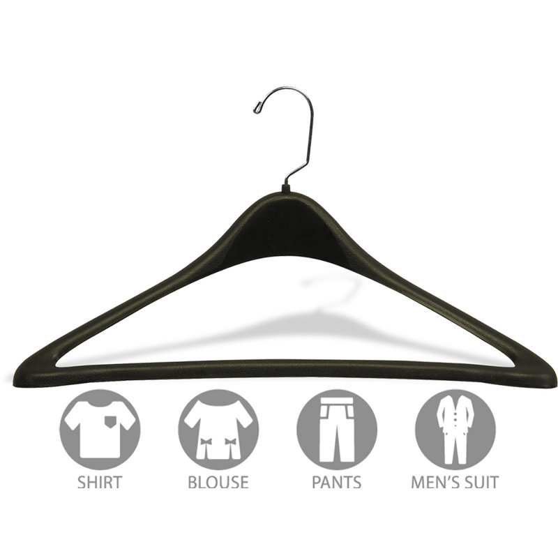 Cintre en plastique robuste pour robe / chandail / chandail, Noir, 25