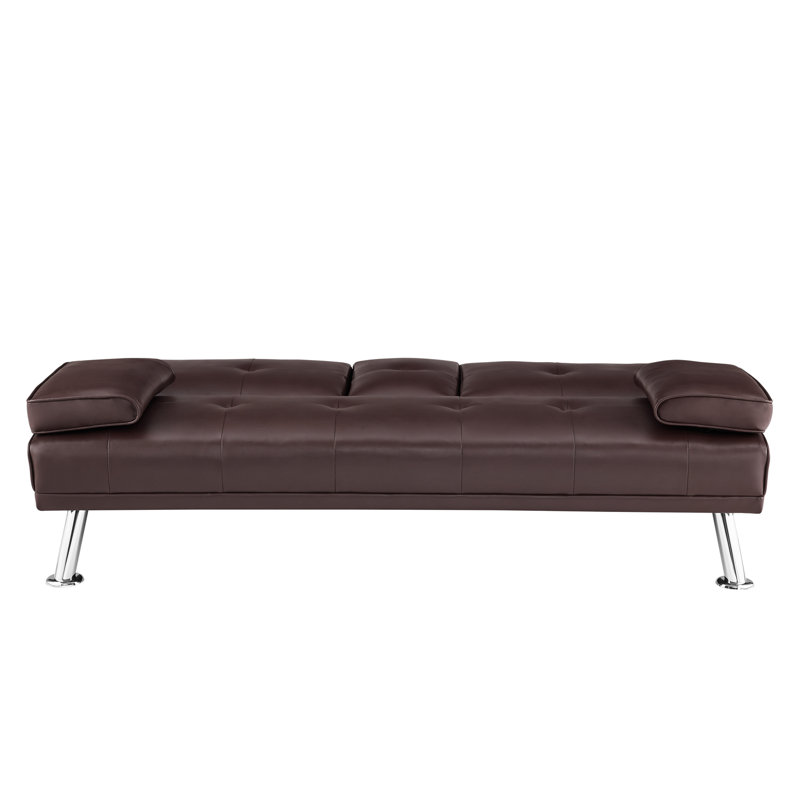 Canapé-lit convertible en similicuir Armarion, confort polyvalent avec positions personnalisables, Similicuir espresso