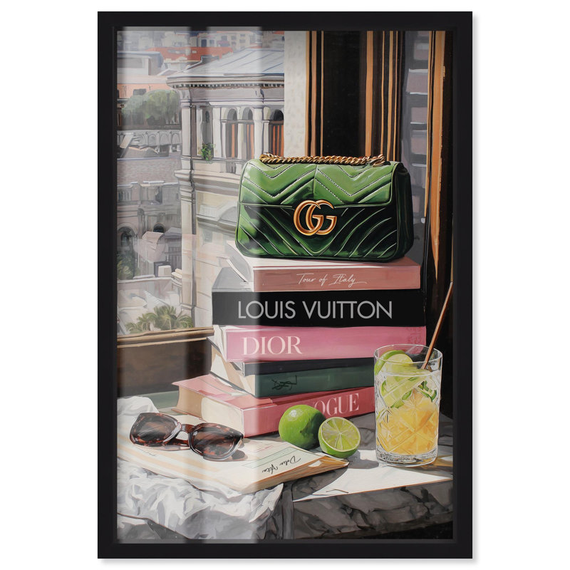 Décoration murale italienne «Italian Picks Shadowbox» par Art Remedy, cadre noir, 20 x 30, 31"H x 21"W, Cadre noir