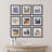 Set Of 9 13X13in Matted 8X8in MDF Frames-Black