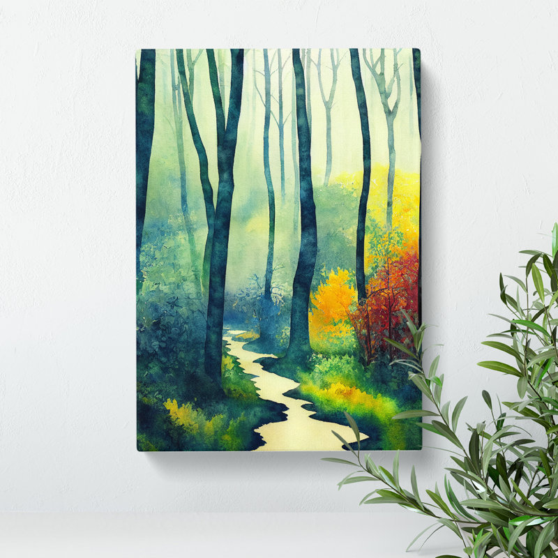 Forest In Watercolour No.3 - Wrapped Canvas, 50cm H x 35cm W x 3cm D