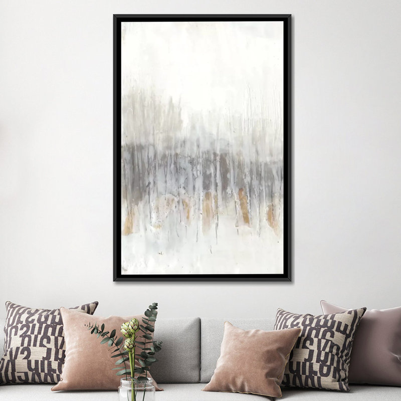 «Neutral Wave I» par Jennifer Goldberger, reproduction sur toile tendue, H 26 po x l 18 po x P 1,5 po, Toile avec cadre noir