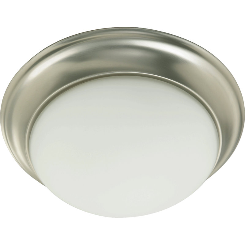 Plafonnier encastré Longoria, Nickel satiné, H 6,5 po x l 17 po