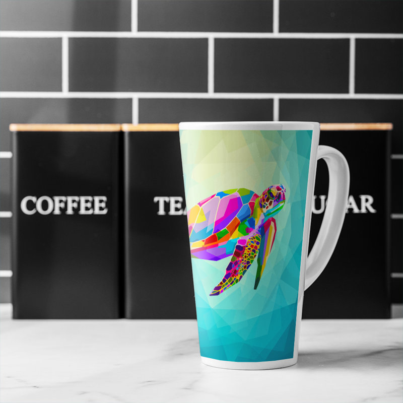 geometric water ocean Designer Latte Mug